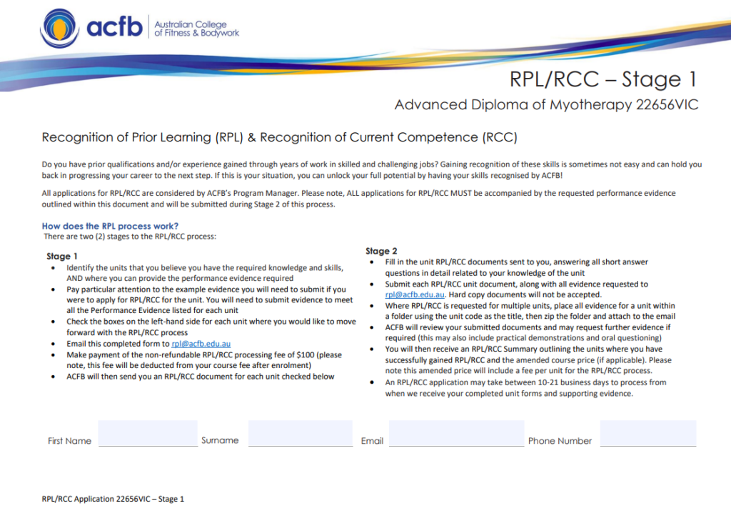 ACFB - RPL Application 22656VIC